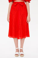 Red Brode  and  button skirt  81054