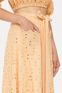 Beige Brode  and  button skirt  81054