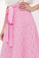 Pink Brode  and  button skirt  81054