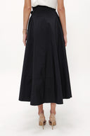 Black High waist  button skirt  81056