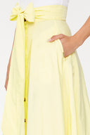 Yellow High waist  button skirt  81056