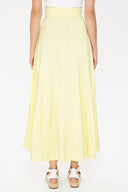 Yellow High waist  button skirt  81056