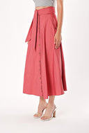 Dried Rose High waist  button skirt  81056