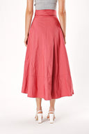Dried Rose High waist  button skirt  81056