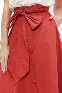 Copper High waist  button skirt  81056