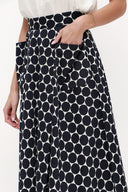 Black Pleated high waist  skirt  81060