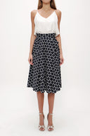 Black Pleated high waist  skirt  81060