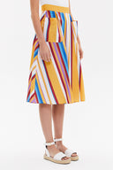 Striped Pleated high waist  skirt  81060