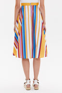 Striped Pleated high waist  skirt  81060