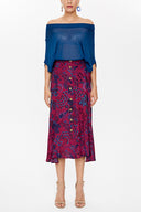 Sour Cherry Button ruffled  skirt  81063