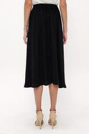 Black Button ruffled  skirt  81063