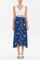 Blue Button ruffled  skirt  81063