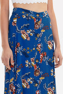 Blue Button ruffled  skirt  81063