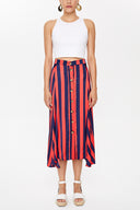 Red Button ruffled  skirt  81063