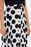 Spotted Button ruffled  skirt  81063