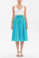 Blue Elastic  Printed skirt  81064