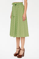 Khaki Elastic  Printed skirt  81064