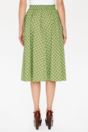 Khaki Elastic  Printed skirt  81064