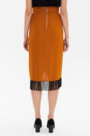 Mustard Wrap-over tassel skirt  81071