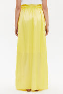 Yellow Elastic and Pleated maxi skirt 81072