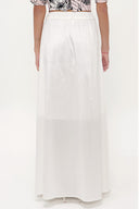 Ecru Elastic and Pleated maxi skirt 81072