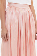 Salmon Elastic and Pleated maxi skirt 81072