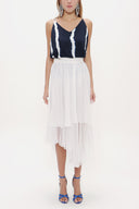 White Elastic waist tulle skirt 81075