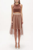Mink Elastic waist tulle skirt 81075