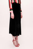 Black Wrap Closure Long Skirt 81076