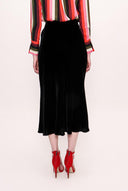 Black Wrap Closure Long Skirt 81076