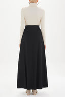 Black Wrap-over  maxi skirt  81084