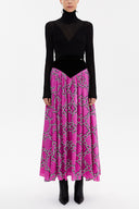 Purple Pleated maxi skirt 81087