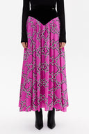 Purple Pleated maxi skirt 81087