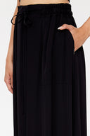 Black Elastic and Pleated detail skirt 81089