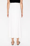 White Elastic and Pleated detail skirt 81089