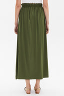Khaki Elastic and Pleated detail skirt 81089