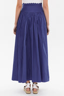 Blue Maxi Pleated skirt 81090