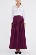 Purple Maxi Pleated skirt 81090