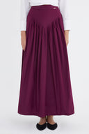 Purple Maxi Pleated skirt 81090