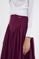 Purple Maxi Pleated skirt 81090