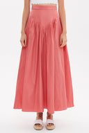 Salmon Maxi Pleated skirt 81090