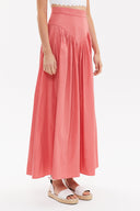 Salmon Maxi Pleated skirt 81090
