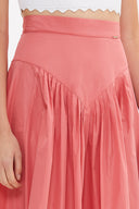 Salmon Maxi Pleated skirt 81090