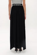 Black Pleat detail  and belted  maxi skirt  81100