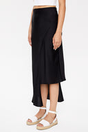 Black Asymmetric cut slim skirt 81114