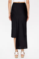 Black Asymmetric cut slim skirt 81114