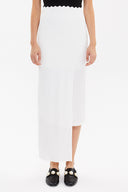 Ecru Asymmetric cut slim skirt 81114