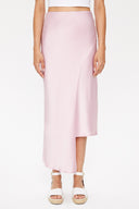 Pink Asymmetric cut slim skirt 81114