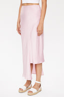 Pink Asymmetric cut slim skirt 81114