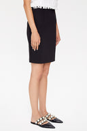 Black Above-the-knee, straight slim skirt  81118